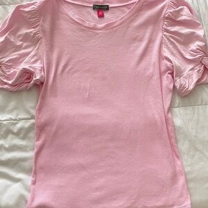 Vince Camuto Pink Puff Sleeve Top